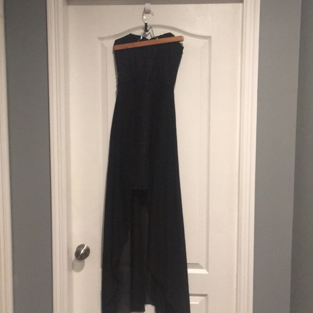 Strapless black dress
